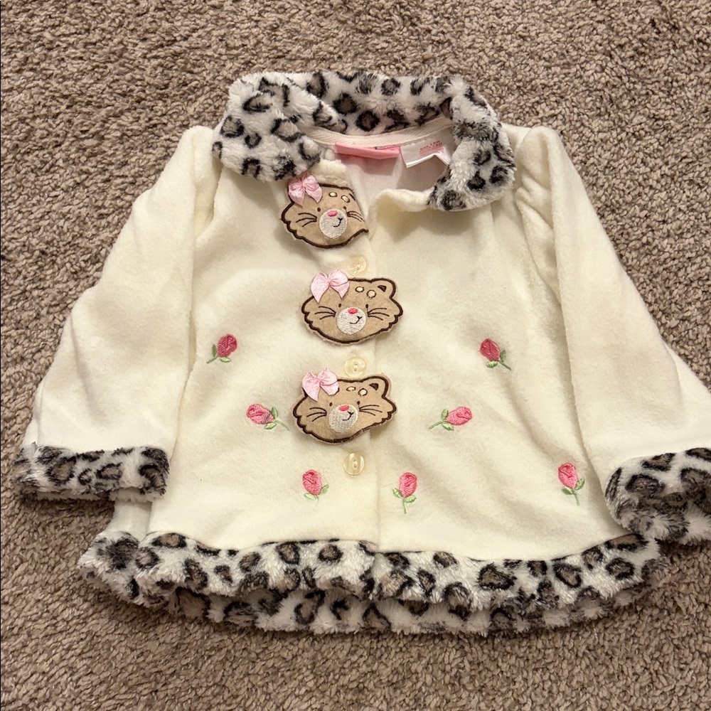 Charming Kids Coat with Leopard Accents